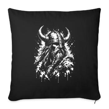 Wiking Krieger - Sofakissenbezug 45 x 45 cm - Schwarz - Vorne