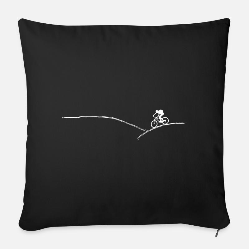 MTB Mountainbike Mountainbiker - Sofakissenbezug 45 x 45 cm - Schwarz