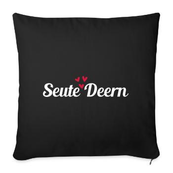 Seute Deern - Housse de coussin décorative 45 x 45 cm - noir - Devant