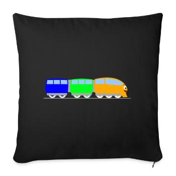Train pour enfants - train - train - Housse de coussin décorative 45 x 45 cm - noir - Devant