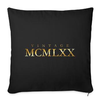 MCMLXX né en 1970 (jaune d’or) anniversaire - Housse de coussin décorative 45 x 45 cm - noir - Devant