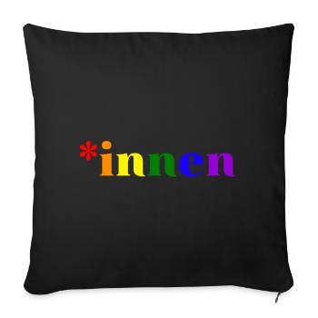 *innen Gendern - Sofakissenbezug 45 x 45 cm - Schwarz - Vorne