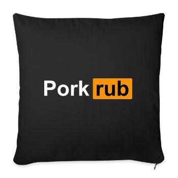 Pork Rub - Lustiger BBQ Grill & Smoker Barbecue Chef - Sofakissenbezug 45 x 45 cm - Schwarz - Vorne