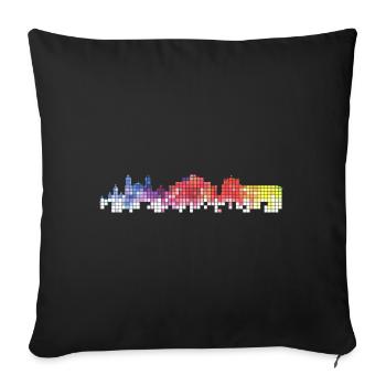 Catane Italie Ville Skyline Pixel Coloré - Housse de coussin décorative 45 x 45 cm - noir - Devant