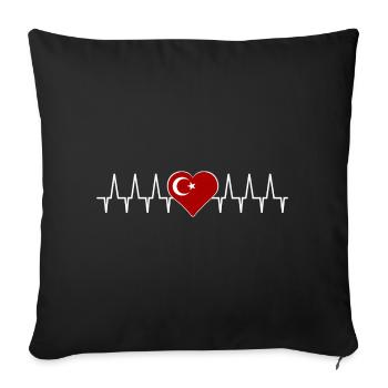 Turkish heartbeat - Sofa pillowcase 17,3'' x 17,3'' (45 x 45 cm) - black - Front