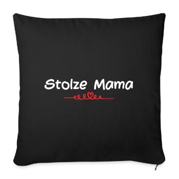 Stolze Mama - Sofakissenbezug 45 x 45 cm - Schwarz - Vorne