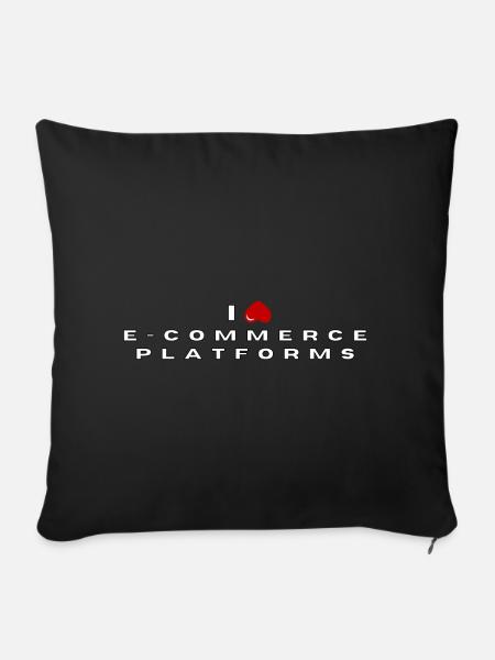 Ich hasse E-Commerce-Plattformen - Sofakissenbezug 45 x 45 cm - Schwarz