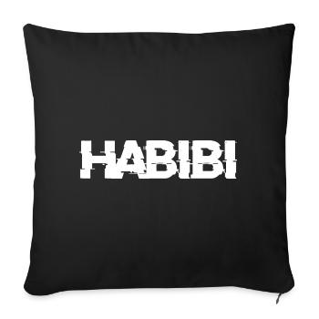 Habibi Schriftzug - Sofakissenbezug 45 x 45 cm - Schwarz - Vorne
