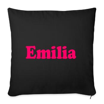 Emilia - Housse de coussin décorative 45 x 45 cm - noir - Devant