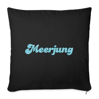 Meerjung Küste Meer Mann Fischkopp Schuppen Fan - Sofakissenbezug 45 x 45 cm - Schwarz - Vorne