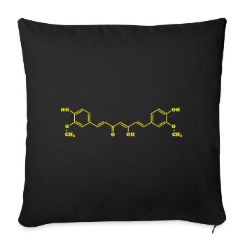 Turmeric Curcumin Molecular Chemical Formula - Sofa pillowcase 17,3'' x 17,3'' (45 x 45 cm) - black - Front