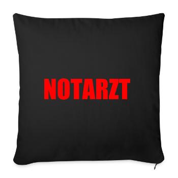 Notarzt - Sofakissenbezug 45 x 45 cm - Schwarz - Vorne