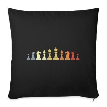 Vintage Chess Pieces - Sofa pillowcase 17,3'' x 17,3'' (45 x 45 cm) - black - Front