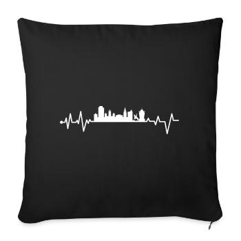 Urbain Heartbeat Cityline - Housse de coussin décorative 45 x 45 cm - noir - Devant