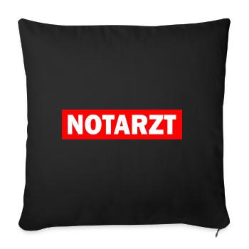 Notarzt - Sofakissenbezug 45 x 45 cm - Schwarz - Vorne