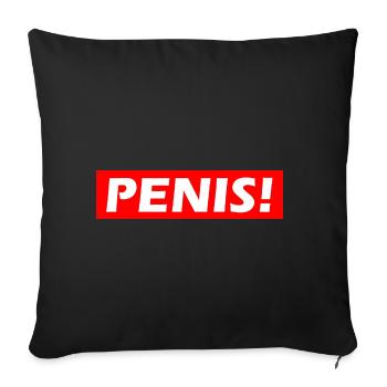 Penis - Sofakissenbezug 45 x 45 cm - Schwarz - Vorne