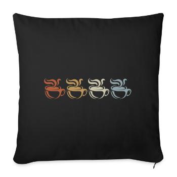 Coffee - Vintage - Coffee Cup - Retro - Sofa pillowcase 17,3'' x 17,3'' (45 x 45 cm) - black - Front