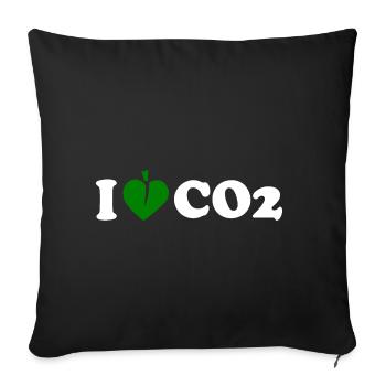 I love co2 - Sofa pillowcase 17,3'' x 17,3'' (45 x 45 cm) - black - Front