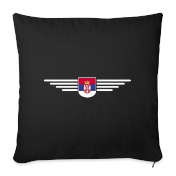 Design Serbie – Fierté et passion - Housse de coussin décorative 45 x 45 cm - noir - Devant