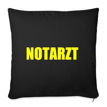 Notarzt - Sofakissenbezug 45 x 45 cm - Schwarz - Vorne