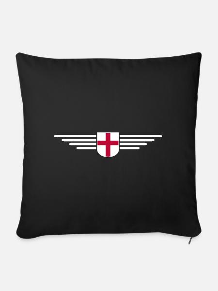 England Fan T-Shirt Design - Sofa pillowcase 17,3'' x 17,3'' (45 x 45 cm) - black