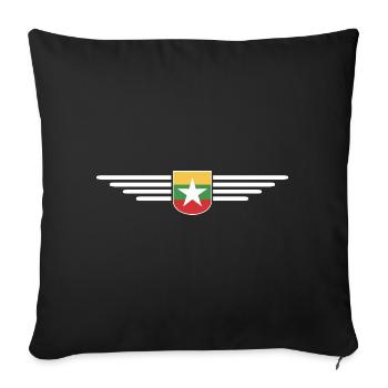 Myanmar T-Shirt – Ein Hauch von Tradition - Sofakissenbezug 45 x 45 cm - Schwarz - Vorne