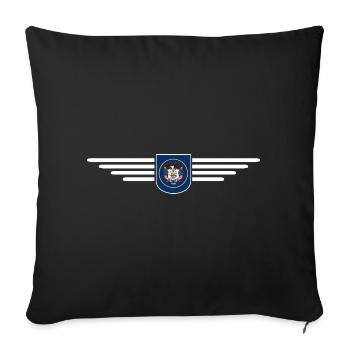 Utah Fan T-Shirt – Nature & Freedom - Sofa pillowcase 17,3'' x 17,3'' (45 x 45 cm) - black - Front