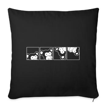 Singe dans un cadre photo – Photo Art Jungle Banana - Housse de coussin décorative 45 x 45 cm - noir - Devant
