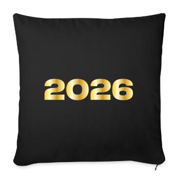 Cadeau Vintage 2026 - Housse de coussin décorative 45 x 45 cm - noir - Devant