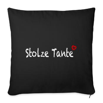 Stolze Tante  - Sofakissenbezug 45 x 45 cm - Schwarz - Vorne