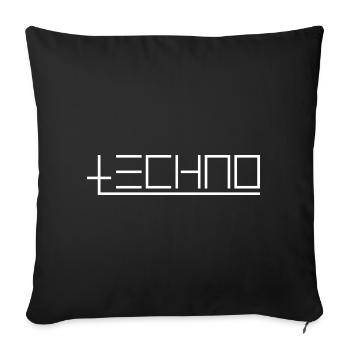Techno Logo - Sofakissenbezug 45 x 45 cm - Schwarz - Vorne