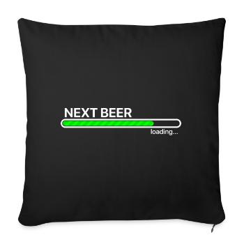 next beer loading white - Housse de coussin décorative 45 x 45 cm - noir - Devant