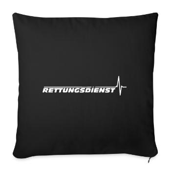 Rettungsdienst - Rettungssanitäter - Notarzt- Arzt - Sofakissenbezug 45 x 45 cm - Schwarz - Vorne