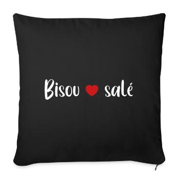 Bisous salé - Housse de coussin décorative 45 x 45 cm - noir - Devant