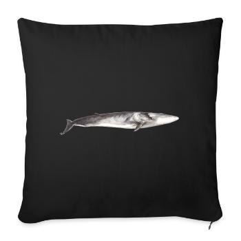 Fin whale Balaenoptera physalus - Sofa pillowcase 17,3'' x 17,3'' (45 x 45 cm) - black - Front