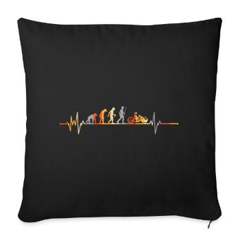 Heartbeat Handbike - Sofa pillowcase 17,3'' x 17,3'' (45 x 45 cm) - black - Front