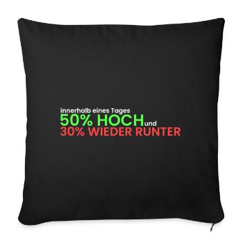 50% hoch und 30% runter - Sofakissenbezug 45 x 45 cm - Schwarz - Vorne