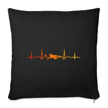 Joueuses de volley-ball volley-ball féminin jouant au volley-ball - Housse de coussin décorative 45 x 45 cm - noir - Devant