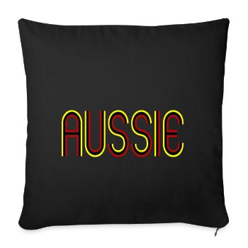 Drapeau aborigène australien - Housse de coussin décorative 45 x 45 cm - noir - Devant