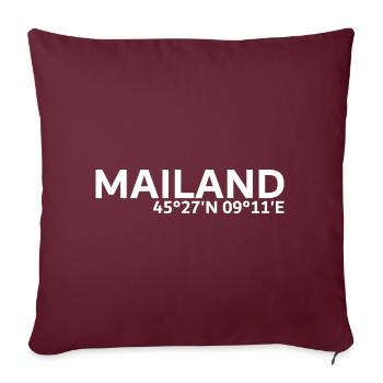 Mailand Koordinaten - Sofakissenbezug 45 x 45 cm - Burgunderrot - Vorne