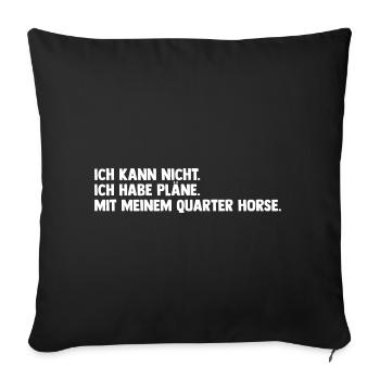 Pferd Reitsport Reiten Pferdesport Quarter Horse - Sofakissenbezug 45 x 45 cm - Schwarz - Vorne