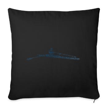 Aviron Femmes Aviron Hommes - Housse de coussin décorative 45 x 45 cm - noir - Devant