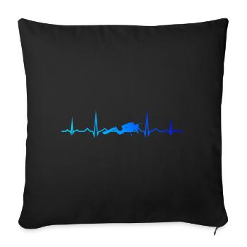Plongée Plongée Taucher Tauchen Plongée Tauchen - Housse de coussin décorative 45 x 45 cm - noir - Devant