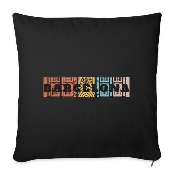 Barcelona Skyline Mosaic - Sofa pillowcase 17,3'' x 17,3'' (45 x 45 cm) - black - Front