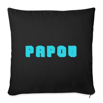PAPOU. PAPA. FÊTE DES PÈRES. BONNE FÊTE PAPA - Housse de coussin décorative 45 x 45 cm - noir - Devant