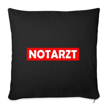 Notarzt - Sofakissenbezug 45 x 45 cm - Schwarz - Vorne