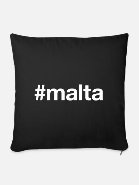 MALTA Hashtag - Sofakissenbezug 45 x 45 cm - Schwarz