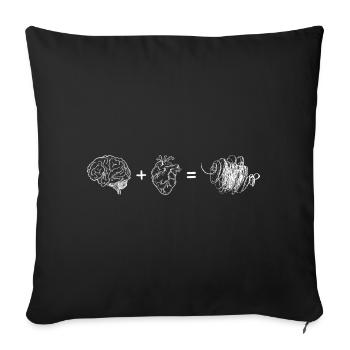 Brain Heart Fusion - Sofa pillowcase 17,3'' x 17,3'' (45 x 45 cm) - black - Front