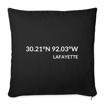 Lafayette, Louisiana, USA Coordinates - Sofa pillowcase 17,3'' x 17,3'' (45 x 45 cm) - black - Front