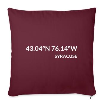 Syracuse, New York, United States Coordinates - Sofa pillowcase 17,3'' x 17,3'' (45 x 45 cm) - burgundy - Front